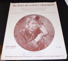 Davy Crockett Vtg Book Sheet Music Disney 1954 1950s Ballad  BKK-@ picture