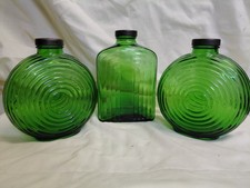 Vintage  (3)  Green art deco Glass Refridgeration water Decanters picture