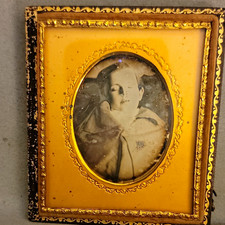 Rare Post Mortem Memento Mori 1/6 Plate Daguerreotype Photo Child Sleeping Case picture