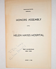 Helen Hayes Signed Inscribed Program 1980 Hospital EGOT Actress Autograph NY picture