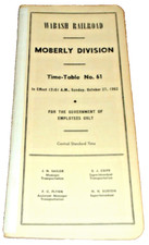 OCTOBER 1963 WABASH RAILROAD COMPANY MOBERLY DIVISION EMPLOYEE TIMETABLE #61 picture