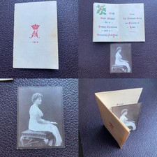 ORIGINAL WW1 BRITISH ARMY PRINCESS MARY GIFT TIN CHRISTMAS CARD & PHOTOGRAPH picture