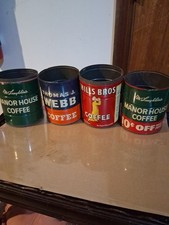 4 Vintage ORIGINAL Tin Coffee Cans picture