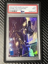 2024 Topps Chrome Star Wars Galaxy #42 WHERE THE FUN BEGINS Blue /150 PSA 9 picture