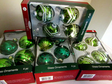 Holiday Inspirations Glass Ornaments 16 Piece Christmas Theme Bulbs picture