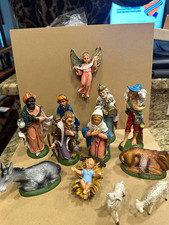 Hand Painted from Italy. Complete Resin Nativity Set. 12 Pieces. Great Shape picture