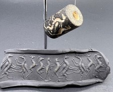 Babylonian Art Ancient Old Wild Animals Dinosaur Story Intaglio Cylinder Seal picture