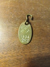 Antique 1904 Brass Staunton (Virginia) Dog Tax License Tag #282 picture