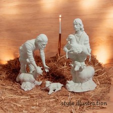 BOEHM Shepards Christian Era Collection Spirit of Bethlehem Bisque With Lamb picture