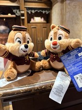 2026 Disney Parks Tower Of Terror Chip & Dale Bellhop Plush Set New picture