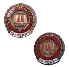 (2) VTG Indiana University Staff Service Pins 5-Year & 10-Year picture