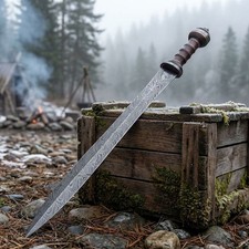HANDMADE ROMAN GLADIUS HISTORICAL CUSTOM MADE DAMASCUS STEEL BLADE picture