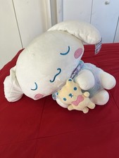 Jazwares Sanrio Sleeping Cinnamaroll w/Teddy bear 20” Stuffed Plush Hello Kitty picture