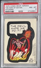 1975 Topps Comic Book Heroes  THE SON OF SATAN  Sticker PSA 8 NEAR MINT MINT picture