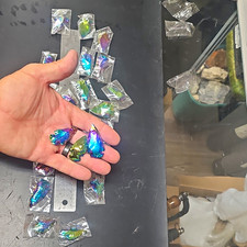 Wholesale Lot 23 Pc Titanium Aura Obsidian Arrowheads Crystals Wire Wrap Jewelry picture