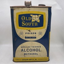 RARE VINTAGE OLD SOUTH SOUTHLAND CO. EMPTY TIN CAN GAINSVILLE TX OIL  SKULLS picture
