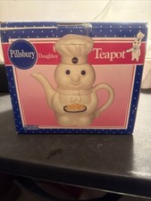 1998 Benjamin & Medwin Pillsbury Doughboy TEAPOT Holding Cookie Plate Unused picture