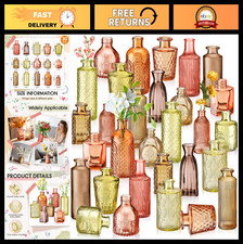 30 Pcs Vintage Glass Bud Vases Set - Mini Colored Flower Centerpieces for Weddin picture