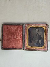 Antique Civil War Era Cased Photograph – Soldier in Uniform Portrait Circa 1860 picture