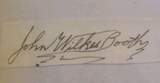 John Wilkes Booth signed autograph cut picture