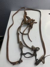 VTG Western Equestrian Horse Pony Mule Riding Brown Leather Bridle Reins & 4