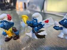 Vintage 1978 Schleich Peyo Smurf Lot of 5. Made in Hong Kong. picture