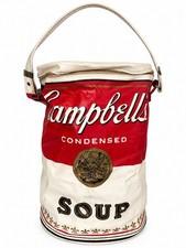 Vintage 70s Campbell's Soup Can Vinyl Cooler Tote Bag MCM Pop Bearse Mfg 12” picture