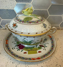 Herend Handpainted Floral Porcelain Soup Tureen w Lid Underplate 744/FD picture