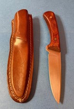 Beautiful Vintage 1980's Western Cutlery W84 USA Fixed Blade Knife and Sheath picture