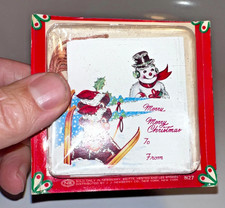 Vintage Old Stock Factory Sealed Newberry Christmas Glitter Gift Tags on Strings picture
