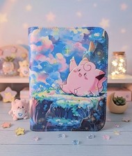 Pokemon Card Premium Binder Clefairy Jirachi Album 4 pocket 160 cards TCG Green picture