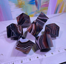 8 set Banded Agate Polished Crystal Cube collection Mineral Specimen Display  picture
