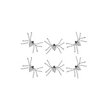 MacKenzie-Childs Black & White Beaded Spider Clips - Set of 6 NEW picture