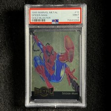 Spider-Man 1995 Marvel Metal Gold Blaster #12 PSA 9 picture