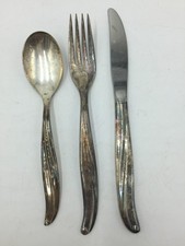 Vintage TWA Airlines International Silver First Class 3 pc Fork,Spoon,Knife Set picture