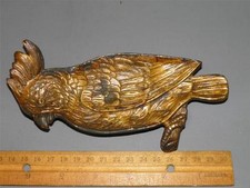 ANTIQUE CAST IRON PARROT TRINKET HOLDER TRAY picture