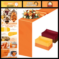 12 Pack Fall Satin Table Runners 12 x 108 Inch Seamless Design picture