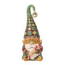 Jim Shore Heartwood Creek Gnome Holding Candy Cane Figurine 6015472 picture