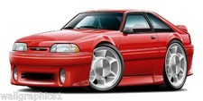 1993 Ford Mustang Cobra 5.0 Fox Body Wall Graphics Decals Stickers Garage Clings picture