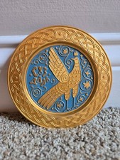 Vintage Soviet Russian Kolomenskoye Bird Brass  Enameled Souvenir Plate picture