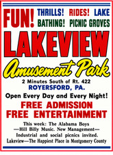 Vintage Lakeview Amusement Park Ad Magnet – Royersford, Pennsylvania picture
