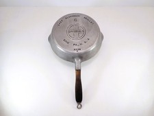 Vintage Griswold #6 Cast Aluminum Skillet A206 A Wood Handle Sits Flat picture