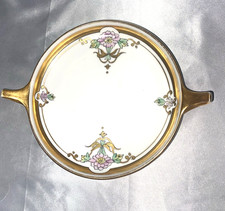 Vintage Hand Painted China Plate W Pickard A With Gold Accents 8 -1/2”w/ Handles picture