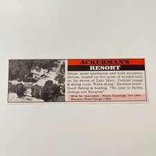 Ackerman's Resort Lake Mary Wayne Cavanaugh Twin Lakes WI 1963 WI Ad TAK2-M8 picture