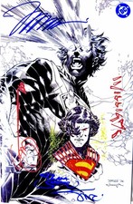 🔥Absolute Superman #21 Jim Lee SDCC B&W Variant Signed X5 + Remarque 1 Of 1000 picture