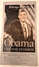 2008 Barack Obama Our Next President Chicago Tribune Printing Plate  - RK672 picture
