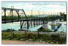 1909 Twelfth St. Bridge Over Santa Fe Tracks Kansas River Missouri MO Postcard picture
