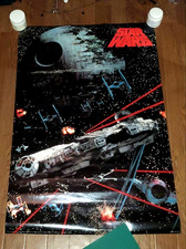 1991 Star Wars Vintage Poster Millennium Falcon Death Star Portal PTW651 35x24 picture
