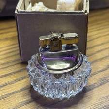 Vintage Glass Crystal Table Top Lighter Used Condition Made In Japan picture