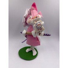 Annalee Dolls 6in Baking Bunny Pals Pink Striped Apron Chef Hat Easter 211619 picture
